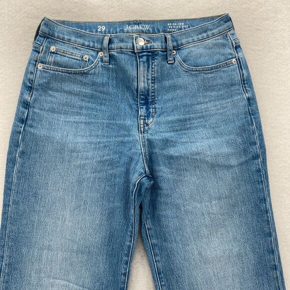 J.Crew High Rise Cropped Kick Out Jeans 1996 Semi Stretch Women's 29 Blue Denim - Picture 2 of 15